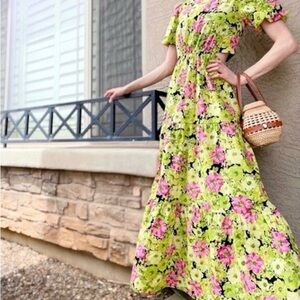 Wayf Plaza Cutout Tiered Maxi Dress